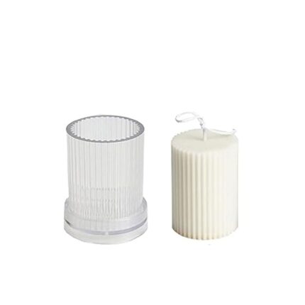 Poli Karbon Sert Plastik Mum Kalıbı Dik Çizgili 8,5X6,5 CM