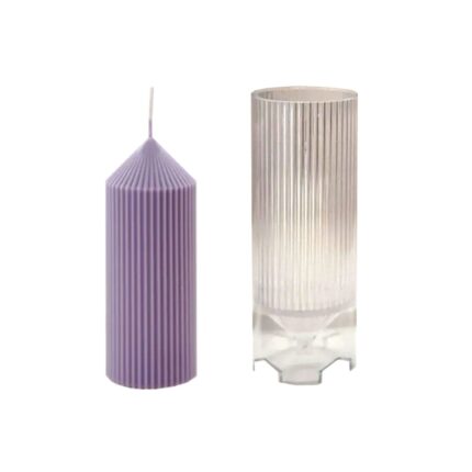 Poli Karbon Sert Plastik Mum Kalıbı Dik İnce Çizgili 14.7X5.4 CM
