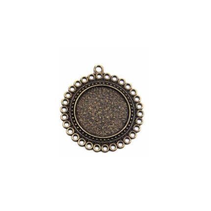 Epoksi Kolye Ucu Yuvarlak Daireli Antik Sarı Renk 5,2 Cm (5 ADET)