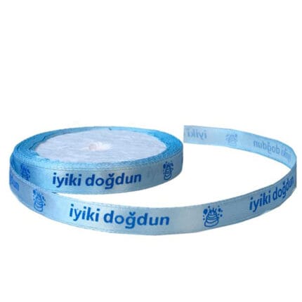 Kurdele İyiki Doğdun Yazılı 1 CM (10 Metre) Mavi