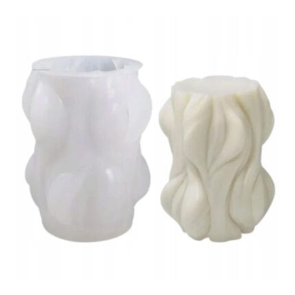 Silikon Büyük Dalga Mum Kalıbı Sütun Mum Kalıbı 9.1X7.3 CM