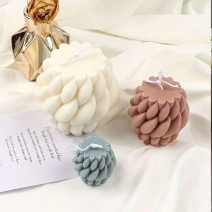 Silikon Mum Yağmur Damlası Şekilli Büyük Boy 3D Geometrik Kavisli Sütun Sabun Kalıbı