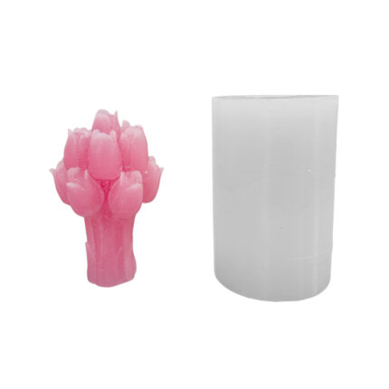 Silikon 3D Lale Buketi Mum Kalıbı