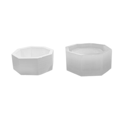 Silikon 3D Çokgen Kenarlı Taş Tozu Saksı ve Mumluk Kalıbı