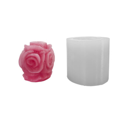 Silikon 3D Gül Sütunu Mum Kalıbı