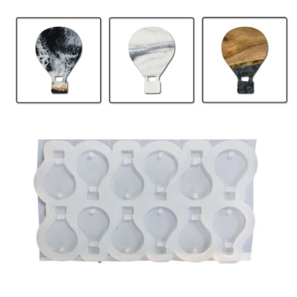 Epoksi Silikon Kalıp Çoklu Kapadokya Balonu Kolye Anahtarlık Küpe Kalıbı 45X30 MM 12 li